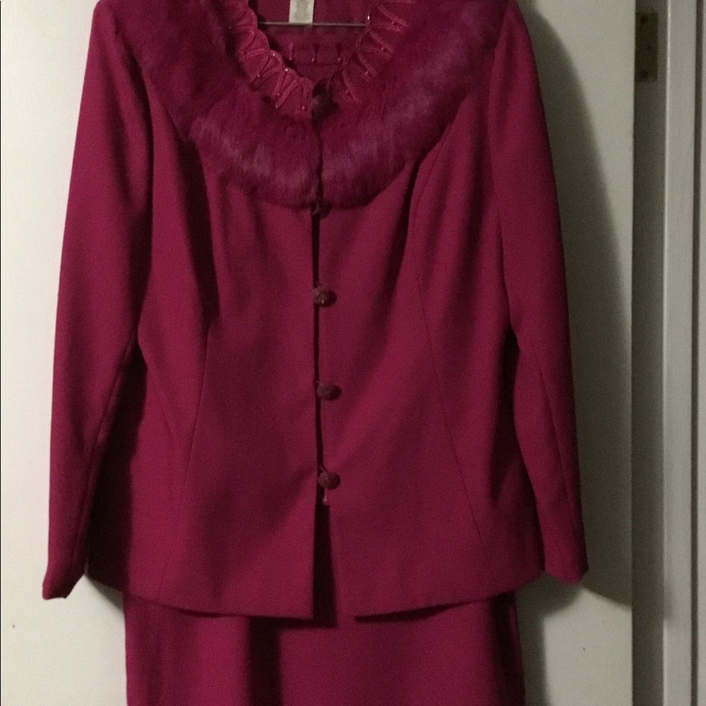 Sold off line/2 pc. Fuchsia Church Suit.